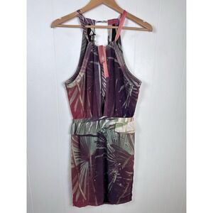 Maison Scotch Another Day in Paradise Multicolored Tie Dye Palm Mini Dress‎ XS
